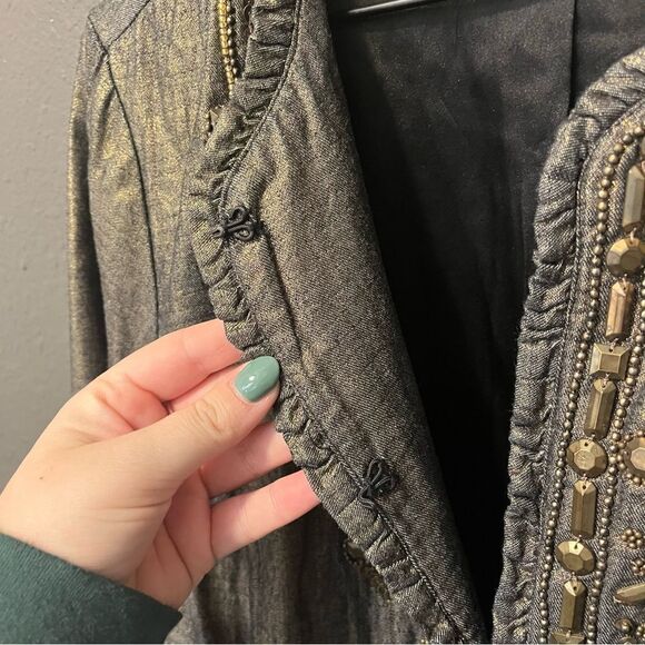 Chicos GOLDEN TRINKET ROYALTY JACKET BREADED
INDIGO/BRONZE FOIL 2/Large - Picture 8 of 14